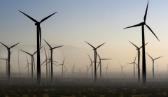 Wind turbines generate electricity at the San Gorgonio Pass Wind Farm near Palm Springs, Calif. (Photo credit: Robert Alexander/Getty Images)