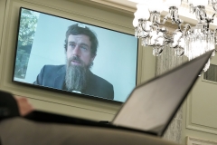 Twitter CEO Jack Dorsey virtually testifies before Congress. (Photo credit: GREG NASH/POOL/AFP via Getty Images)