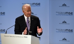 Joe Biden speaks at the 2019 Munich Security Conference. (Photo by CHRISTOF STACHE/AFP via Getty Images)