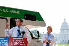 S Representative Henry Cuellar (L) speaks during a rally for the passage of the US-Mexico-Canada Agreement (USMCA) near the US Capitol in Washington, DC, on September 12, 2019. (Photo by ALASTAIR PIKE/AFP via Getty Images)