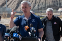 US Representative John Katko (R-NY) addresses the press during the congressional border delegation visit to El Paso, Texas on March 15, 2021. (Photo by JUSTIN HAMEL/AFP via Getty Images) 