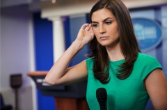 CNN White House correspondent Kaitlan Collins is seen in the Brady Briefing Room of the White House. (Photo credit: MANDEL NGAN/AFP via Getty Images)
