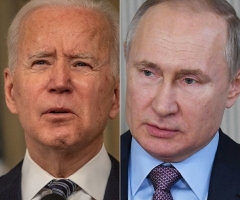 President Joe Biden said he agrees with the assessment that his Russian counterpart Vladimir Putin is a "killer." (Photo by ERIC BARADAT, ALEXEY NIKOLSKY/Sputnik/AFP via Getty Images)
