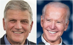 Rev. Franklin Graham and Democratic President Joe Biden. (Screenshots) 