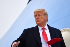 President Donald Trump boards Air Force One before departing Harlingen, Tex. on Jan. 12, 2021. (Photo credit: MANDEL NGAN/AFP via Getty Images)