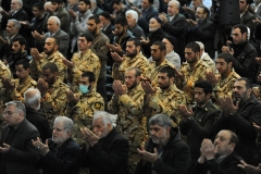 Islamic Revolutionary Guard Corps personnel at Friday prayers in Tehran. The Trump administration in 2019 designated the IRGC as a foreign terrorist organization. (Photo by Scott Peterson/Getty Images)