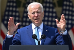 President Joe Biden speaks about gun violence prevention in the Rose Garden of the White House. (Photo credit: BRENDAN SMIALOWSKI/AFP via Getty Images)