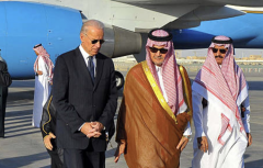 Then-Vice President Joe Biden with Prince Saudi al-Faisal at the Riyadh airbase, Oct. 27, 2011. (Photo/AFP via Getty Images)