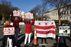 Activists rally in support of DC statehood near the US Capitol on March 22, 2021. (Photo by MANDEL NGAN/AFP via Getty Images)