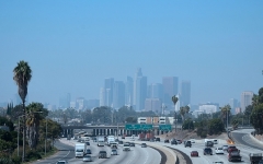 Smog over the Los Angeles skyline. (Photo by FREDERIC J. BROWN/AFP via Getty Images)