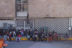 Migrants that crossed into the United States in the Rio Grande Valley and were flown to El Paso, Texas, rest at the Instituto Nacional de Migracion after being expelled to Mexico in Ciudad Juarez on April 6, 2021. (Photo by PAUL RATJE/AFP via Getty Images)