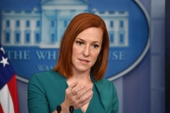 White Hose Press Secretary Jen Psaki holds a press briefing in the Brady Briefing Room of the White House in Washington, DC on May 11, 2021. (Photo by NICHOLAS KAMM/AFP via Getty Images)