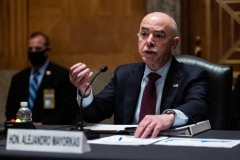 Department of Homeland Security Secretary, Alejandro Mayorkas, testifies before a Senate Homeland Security and Governmental Affairs hearing on the department's actions to address unaccompanied immigrant children, on Capitol Hill in Washington, DC, May 13, 2021. (Photo by GRAEME JENNINGS/POOL/AFP via Getty Images)