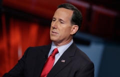 Former Sen. Rick Santorum visits "Cavuto: Coast To Coast" at FOX Studios. (Photo credit: John Lamparski/Getty Images)
