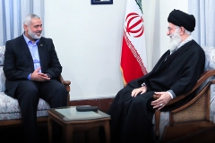 Iran’s supreme leader Ayatollah Ali Khamenei and Hamas leader Ismail Haniyah. (Office of the Supreme Leader)