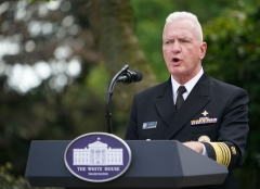 Admiral Brett Giroir, MD, Assistant Secretary For Health, United States Department of Health and Human Services speaks on Covid-19 testing in the Rose Garden of the White House in Washington, DC on September 28, 2020. (Photo by MANDEL NGAN/AFP via Getty Images)