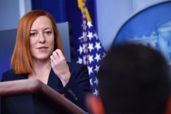 White House Press Secretary Jen Psaki answers a question during a press briefing on January 29, 2021, in the Brady Briefing Room of the White House in Washington, DC. (Photo by NICHOLAS KAMM/AFP via Getty Images)