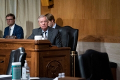 Senator Lindsey Graham (R-SC) speaks during a hearing looking into the budget estimates for National Institute of Health (NIH) and the state of medical research on Capitol Hill in Washington, DC on May 26, 2021. (Photo by SARAH SILBIGER/POOL/AFP via Getty Images)