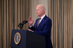 President Joe Biden speaks about the Covid-19 response and the vaccination program in the State Dining Room of the White House in Washington, DC, on June 18, 2021. (Photo by JIM WATSON/AFP via Getty Images)