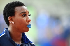 The USA's Gwen Berry prepares to compete in the Women's Hammer Throw heats at the 2019 IAAF World Athletics Championships. (Photo credit: ANDREJ ISAKOVIC/AFP via Getty Images)