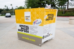 A ballot drop box for the 2020 General Election in California at the Irvine train station as seen on October 23, 2020 in Irvine, California. (Photo by AaronP/Bauer-Griffin/GC Images)