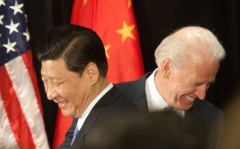 Chinese Vice President Xi Jinping and U.S. Vice President Joe Biden in 2012. (Photo by Tim Rue/Corbis via Getty Images)