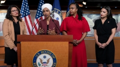 Members of The Squad: Reps. Rashida Tlaib (D-Mich.), Ilhan Omar (D-Minn.), Ayanna Pressley (D-Mass.), and Alexandria Ocasio-Cortez (D-N.Y.). (Getty Images)