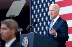 President Joe Biden speaks about voting rights at the National Constitution Center in Philadelphia, Pennsylvania, July 13, 2021. (Photo by SAUL LOEB/AFP via Getty Images)