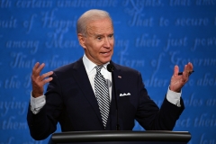 Joe Biden participates in a debate. (Photo credit: JIM WATSON/AFP via Getty Images)