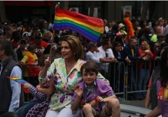 Pelosi at the 2015 San Francisco Pride Celebration & Parade. (Photo by Rick Loomis/Los Angeles Times via Getty Images)