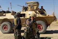 Afghan security force personnel near Lashkar Gah, the capital city of Helmand province. (Photo by Sifatullah Zahidi/AFP via Getty Images)