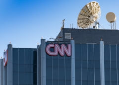 Featured is the outside of CNN headquarters. (Photo credit: AaronP/Bauer/Griffin/GC Images)