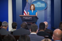 White House Press Secretary Jen Psaki speaks during the daily briefing in the Brady Briefing Room of the White House in Washington, DC on August 11, 2021. (Photo by MANDEL NGAN/AFP via Getty Images)