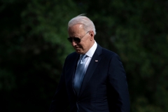 President Joe Biden walks from Marine One on the South Lawn of the White House. (Photo credit: BRENDAN SMIALOWSKI/AFP via Getty Images)