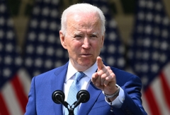 Joe Biden gives a speech. (Photo credit: BRENDAN SMIALOWSKI/AFP via Getty Images)