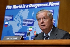 Sen. Lindsey Graham (R-S.C.) speaks at a hearing on President Biden's budget request for FY 2022 on June 8, 2020. (Photo by GREG NASH/POOL/AFP via Getty Images)