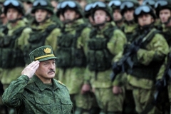 Belarusian President Alexander Lukashenko during a previous version of the joint Russian-Belarusian military exercises known as Zapad. (Photo by Sergei Gapon/AFP via Getty Images)