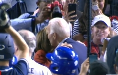 President Joe Biden and Speaker Nancy Pelosi at the Congressional Baseball Game at Nationals Park, Sept. 29, 2021. (Screen Capture)