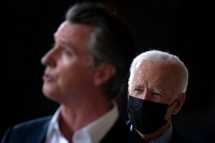 President Joe Biden went to California to campaign for Gov. Gavin Newsom. (Photo by BRENDAN SMIALOWSKI/AFP via Getty Images)