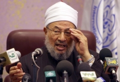 Yusuf al-Qaradawi, the Qatar-based Muslim Brotherhood spiritual leader who founded the International Union of Muslim Scholars. (Photo bny Fayez Nureldine/AFP via Getty Images)