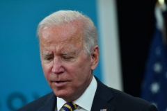 President Joe Biden gives an update on the Covid-19 response and vaccination program, in the South Court Auditorium of the White House in Washington, DC, on October 14, 2021. (Photo by NICHOLAS KAMM/AFP via Getty Images)