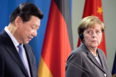 German Chancellor Angela Merkel and Chinese President Xi Jinping. (Photo by Christian Marquardt/Getty Images)