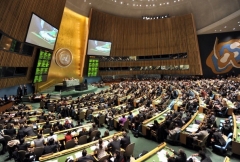 The U.N. General Assembly meets in New York. (Photo by Stan Honda/AFP via Getty Images)
