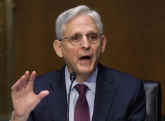 Attorney General Merrick Garland testifies at a Senate Judiciary Committee hearing on October 27, 2021. (Photo by TASOS KATOPODIS/POOL/AFP via Getty Images)