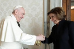 Pope Francis meets with Speaker Pelosi at the Vatican, Oct. 9, 2021. (Screen Capture)