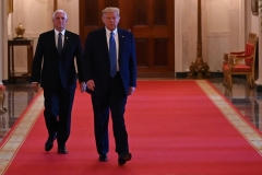 President Donald Trump and Vice President Mike Pence are seen at the White House on July 13, 2020. (Photo by JIM WATSON/AFP via Getty Images)