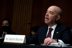 S Secretary of Homeland Security Alejandro Mayorkas testifies on Capitol Hill in Washington,DC, on November 16, 2021. (Photo by JIM WATSON/AFP via Getty Images)