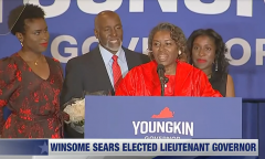 Incoming Virginia Lt.-Gov. Winsome Sears thanks her supporters for helping her win the race. (Photo: Screen capture)