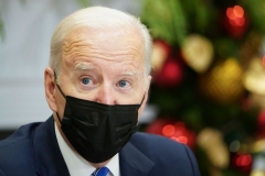 President Joe Biden speaks during a meeting with the White House COVID-19 Response Team in the Roosevelt Room of the White House in Washington, DC on December 16, 2021. (Photo by MANDEL NGAN/AFP via Getty Images)