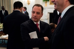 White House Chief of Staff Reince Priebus waits for a working lunch with US President Donald Trump and UN Security Council member nations of the White House April 24, 2017 in Washington, DC. / AFP PHOTO / Brendan Smialowski (Photo by BRENDAN SMIALOWSKI/AFP via Getty Images)